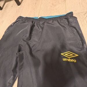 Umbro Blue Retro Track Pants With Zip Leg